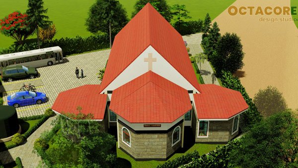 Back View Design of the Church Building