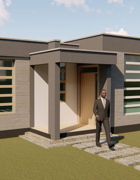 Open Plan 1 Bedroom Simba House Plan Design Kenya