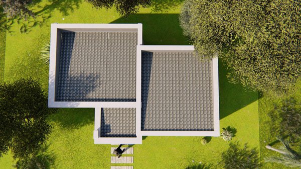 Roof Plan of 1 Bedroom Simba, Low cost construction