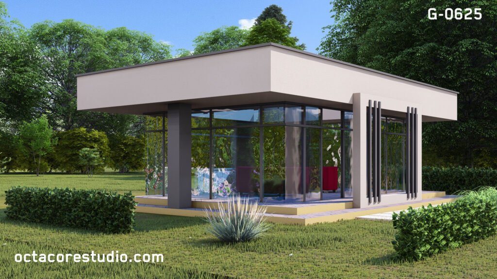 Contemporary Glass Gazebo Zebo-0605 Contemporary Glass Gazebo